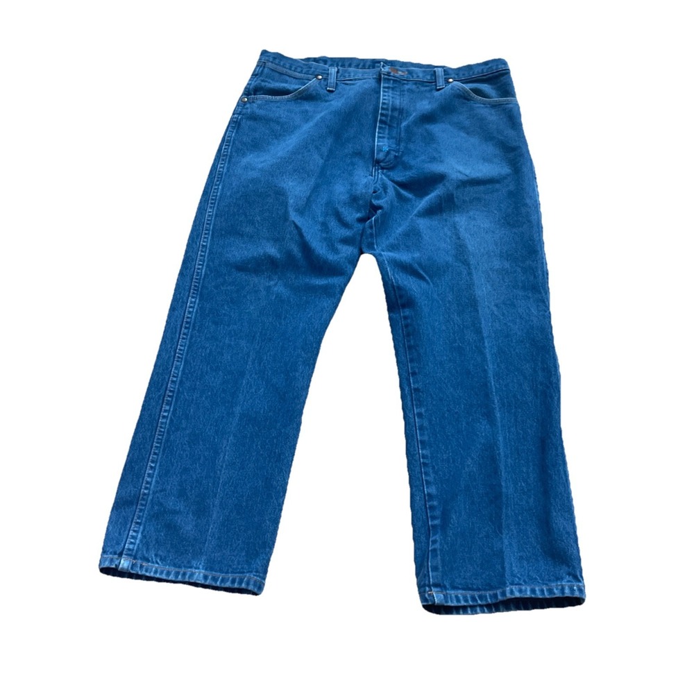 Wrangler Original Fit Cowboy Cut Jeans Blue Men's 38x27 Medium Wash Distressed